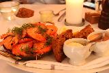 Aarhus_280_07262019 - Peelable prawns served up at the Mefisto Restaurant in Aarhus