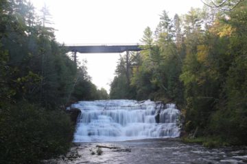 Agate Falls was one of those elegant waterfalls that was well known in the literature thanks to a well-situated railroad bridge right above its main drop.  For the longest time during my trip...