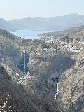Akechidaira_002_jx_04142023.JPEG - Looking towards Lake Chuzenji with Kegon Falls and Shirakumo Falls as seen from the Akechidaira Ropeway through an iPhone