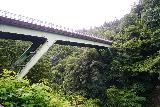 Akiu_Otaki_086_07202023 - Looking back up at the road bridge that we had just crossed on the way to the trail to the bottom of the Akiu Otaki Waterfall