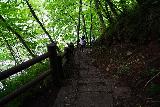 Akiu_Otaki_095_07202023 - Josh and Soph descending the steps leading to the bottom of the Akiu Otaki Waterfall