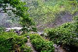Akiu_Otaki_101_07202023 - Josh and Soph approaching the wet and slippery rocks at the bottom of the Akiu Otaki Waterfall