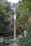 Amida_Falls_032_10212016 - Signage about the Top 100 Japan Waterfalls fronting the tall Amida Waterfall