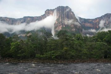 Angel Falls, the tallest waterfall in the world, drops nearly a kilometer from a table-top mountain known as Auyantepui. Its existence seems like a paradox as it's neither fed...