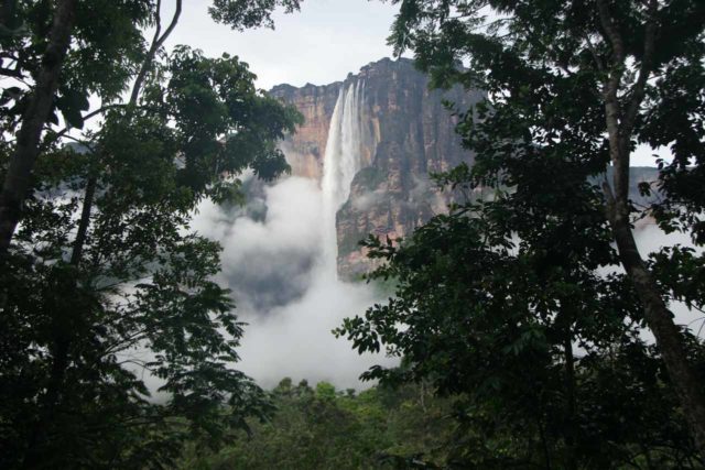 Angel Falls as seen from the Campamento Bernal across the river from the trailhead to the mirador