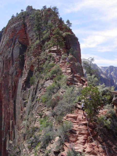 Angels Landing in Zion National Park is not the place to be wearing pants that get in the way instead of helping you out