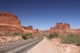 Arches_NP_035_04192017 - The main road going through Arches National Park past the Courthouse Towers