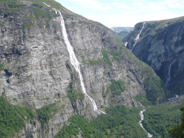 Aursjovegen_041_jx_07032005 - While Julie and I visited Eikesdalen Valley to visit Mardalsfossen, we were pleasantly surprised to see many more waterfalls and surreal beauty further up the valley from Mardalsfossen
