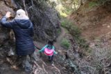 Bailey_Canyon_Falls_070_01212017 - Going back around the tricky landslide obstacle on the return hike from Bailey Canyon Falls during our February 2017 visit