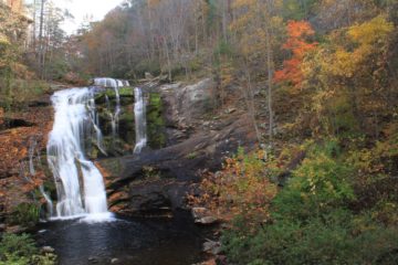 Bald River Falls was certainly one of the easiest waterfalls we've visited in the Southern Appalachians.That was because it was visible right off a road bridge adjacent to a parking area...