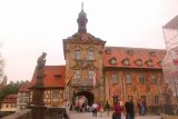 Bamberg_020_07222018 - Our first look at the Bamberg Altes Rathaus with its impressive half-timbered exterior and lots of frescoes on its facade