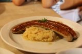 Bamberg_049_07222018 - Tahia's Franconian Sausage served up at Kachelofen in Bamberg