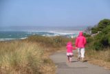 Bandon_Beach_17_029_08192017 - Julie and Tahia walking back towards our informally parked car whilst driving along the roads uphill from Bandon Beach