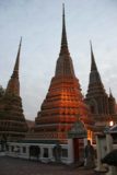 Bangkok_096_12242008 - Softly lit chedis of Wat Pho at twilight
