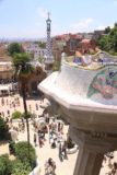 Barcelona_378_06212015 - Looking down at the Monumental Flight of Steps in the paid area of Park Guell from the Nature Square