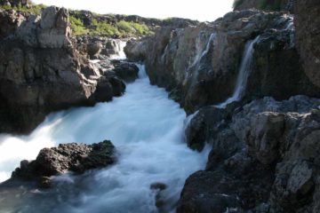 Barnafoss was really more of a series of rapids on the Hvítá River.  The river was forced through a narrow rocky chute that apparently once had a natural bridge spanning across it...