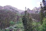 Bear_Creek_Falls_077_07232020 - Context of the thin cascade against the impressive mountain backdrop as seen along the Bear Creek Trail