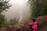 Big_Manitou_Falls_034_09262015 - Tahia checking out Big Manitou Falls under fog