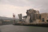Bilbao_194_06132015 - Looking back at the Guggenheim Bilbao museum under heavy rain