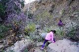 Black_Star_Canyon_Falls_133_01042020 - Julie and Tahia doing more boulder scrambling as Black Star Canyon closed in