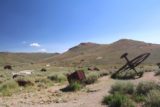 Bodie_003_08032015 - Looking towards the sparser east section of Bodie past an old wheel and cart
