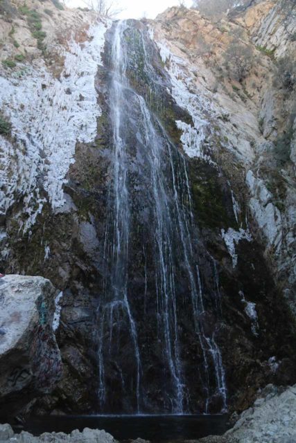 Bonita Falls flanked by ice on New Year's Eve 2015