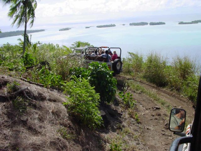 Exploring the interior of Bora Bora on a 4wd tour was one way to witness the colorful lagoons and motus from an elevated perspective