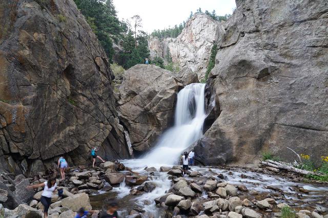 This 0.3-second long-exposure photo of Boulder Falls was taken without a tripod, but I did lean on a tree for some help