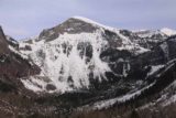 Bridal_Veil_Falls_CO_002_04162017 - Context of what I think is Ajax Peak towering over the frozen Bridal Veil Falls and the snowy switchbacks. This picture and the rest of this gallery was taken in late April 2017, which corresponded to our first visit here