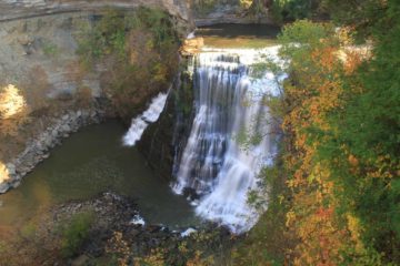 I believe Burgess Falls is actually a series of waterfalls on the Falling Water River.  However, it generally refers to only the largest of the waterfalls, which has an unusual shape (almost...