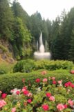 Butchart_Gardens_083_08022017 - Checking out some flowers fronting the dancing fountain in the Sunken Garden part of Butchart Gardens