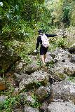 Canon_de_San_Cristobal_160_04202022 - Ricardo balancing on the slippery boulders on our way out of Canon de San Cristobal