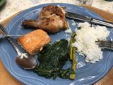 Canyon_Village_001_iPhone_08102017 - Salmon and rotisserie chicken with spinach and rice from the Canyon Village cafe