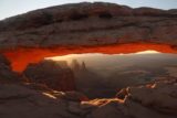 Canyonlands_17_138_04212017 - Broad post-sunrise shot of Mesa Arch with nice early morning glow beneath its span