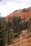 Cascade_Falls_Cedar_057_05252017 - Another look towards the profile of Cascade Falls amongst the trees surrounded by red cliffs of Cedar Mountain