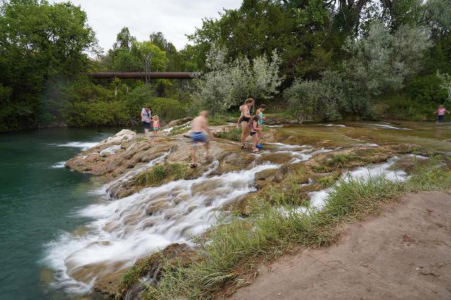 Cascade_Falls_Hot_Springs_023_07292020 - People having fun at the main drop of Cascade Falls