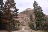 Cascade_Falls_Ouray_002_04172017 - Looking back from the trailhead parking for Cascade Falls towards the unpaved 8th Ave and imposing mountain on the opposite side of the valley