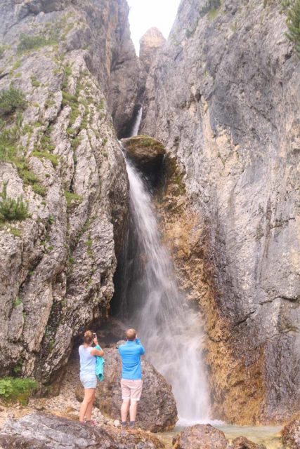 Cascate_di_Pisciadu_168_07162018 - Making it up to the end of the trail at the base of the Cascate del Pisciadu