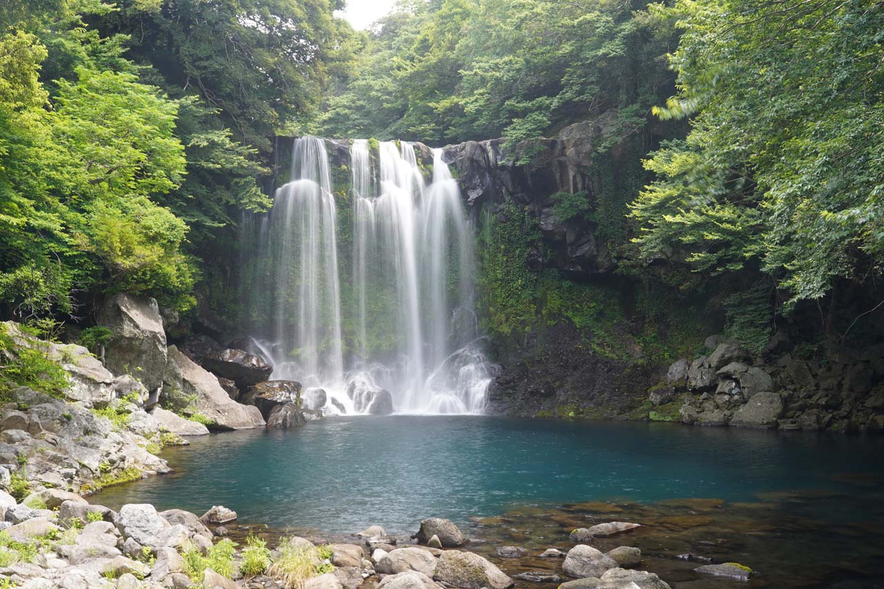Cheonjeyeon Falls 3 Waterfalls With Blue Ponds In Jungwon Cheonjeyeon Falls 3 Waterfalls With Blue Ponds In Jungwon