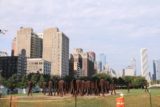 Chicago_721_10082015 - Looking over some abstract lower body statues with the Chicago Skyline way in the distance as we were on the way to the Field Museum