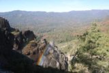 Chilnualna_Falls_17_184_06172017 - Early morning rainbow in the mist of the fourth Chilnualna Falls (third one we saw on Chilnualna Creek) as we looked down in the direction of Wawona during our June 2017 hike