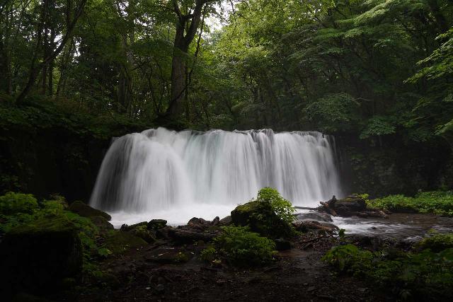 Choshi_024_07102023 - Long-exposure look at the Choshi Otaki Waterfall in the Oirase Gorge