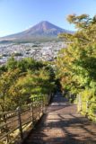 Chureito_108_10172016 - Going back down the long series of steps from the Chureito Pagoda with Mt Fuji in view