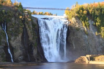 Chute Montmorency (or Montmorency Falls) was one of those waterfalls where we had to take the good with the bad to truly appreciate it.  It had to have been one of the more memorable waterfalls...