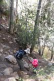 Cooper_Canyon_Falls_073_05012016 - Julie and Tahia carefully negotiating the steep scramble to the bottom of Cooper Canyon Falls in May 2016