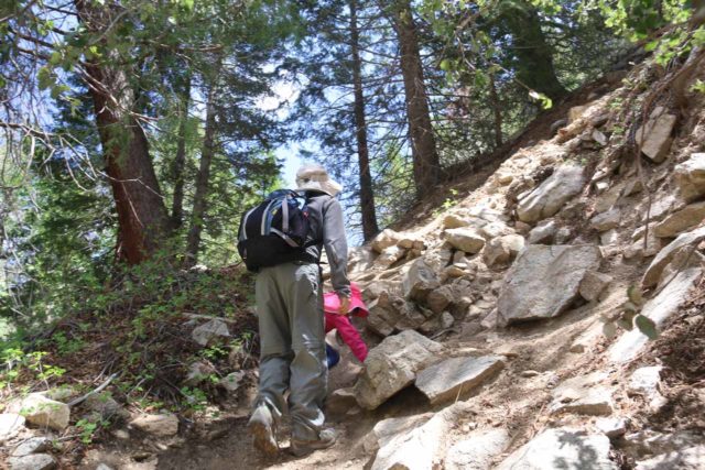 Cooper_Canyon_Falls_158_05012016 - Julie and Tahia climbing back up to the Pacific Crest Trail after having had our fill of Cooper Canyon Falls