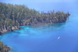Crater_Lake_231_07152016 - Looking down at perhaps the clearest and most colorful part of Crater Lake where the boat there was getting a closer look at it