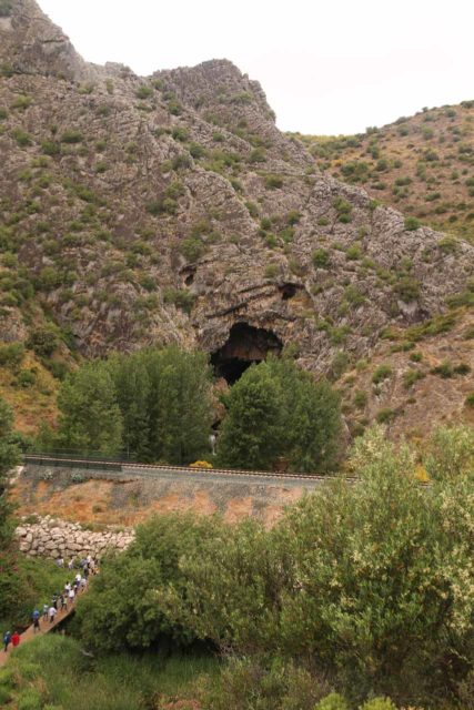 Cueva_del_Gato_080_05242015 - View of the Cueva del Gato from the mirador near the car park. Can you see the pair of eyes and the mouth of the cave thereby resembling a face?