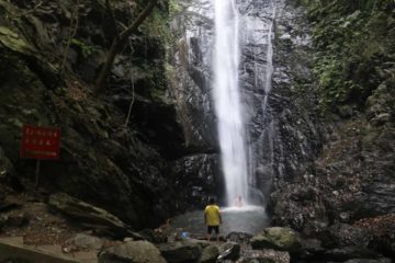 The Dajin Waterfall was a pleasantly tall waterfall directly east of the busy cities of Kaohsiung and Tainan.  The pretty typical tall and slender falls was where the Daguanliao Stream...