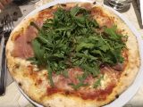 Dolomites_109_jx_07172018 - This was my pretty good arugula and prosciutto pizza served up at the restaurant close to the Residence Antares in Selva di Val Gardena in the Dolomites of Northern Italy